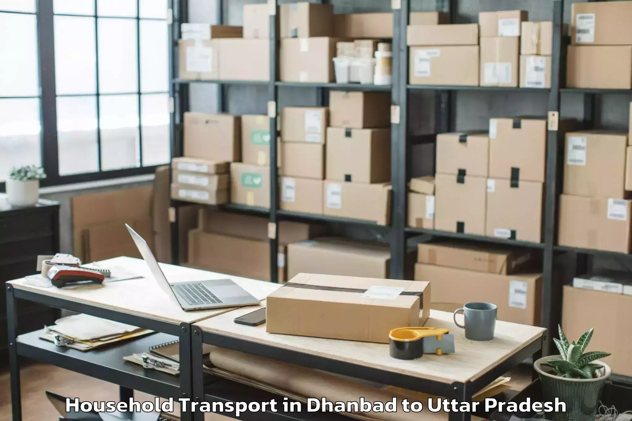 Trusted Dhanbad to Rasra Household Transport